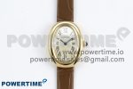 Baignoire De Cartier YG DRF 1:1 Best Edition Silver Dial on Brown Leather Strap Swiss Quartz