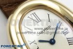 Baignoire De Cartier YG DRF 1:1 Best Edition Silver Dial on Brown Leather Strap Swiss Quartz - Image 4