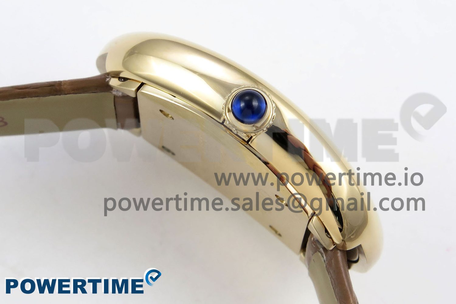 Baignoire De Cartier YG DRF 1:1 Best Edition Silver Dial on Brown Leather Strap Swiss Quartz - Image 6