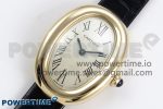 Baignoire De Cartier YG DRF 1:1 Best Edition Silver Dial on Black Leather Strap Swiss Quartz - Image 2
