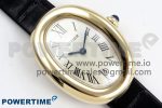 Baignoire De Cartier YG DRF 1:1 Best Edition Silver Dial on Black Leather Strap Swiss Quartz - Image 3