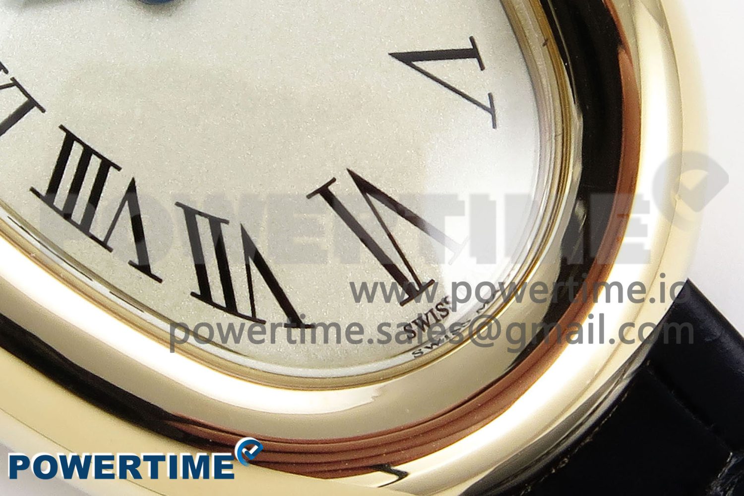 Baignoire De Cartier YG DRF 1:1 Best Edition Silver Dial on Black Leather Strap Swiss Quartz - Image 5