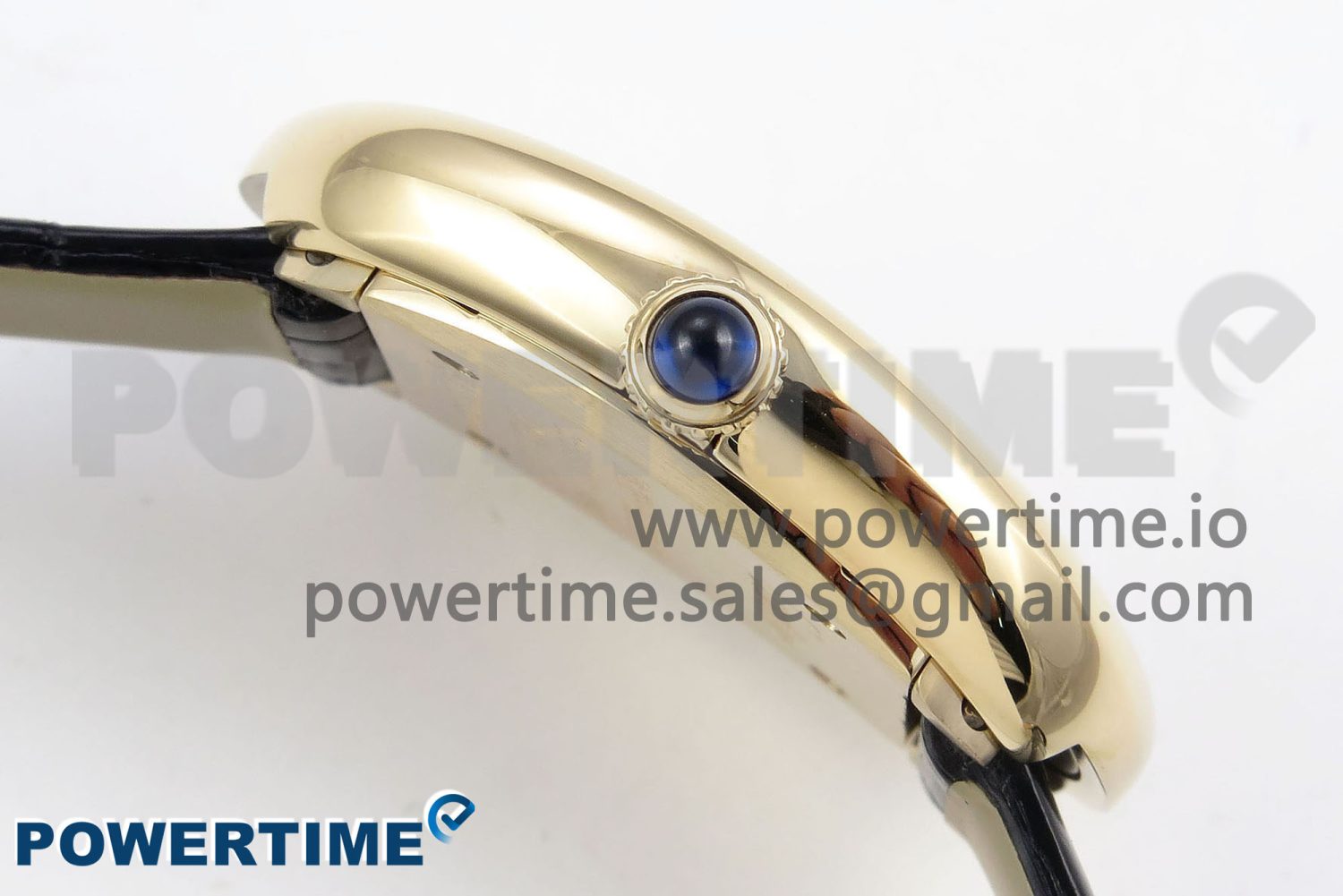Baignoire De Cartier YG DRF 1:1 Best Edition Silver Dial on Black Leather Strap Swiss Quartz - Image 6