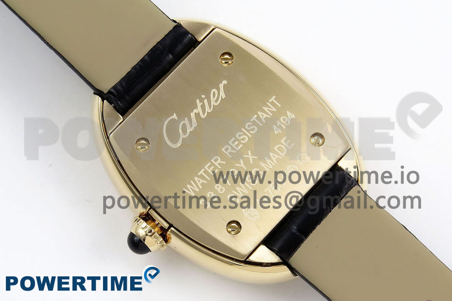 Baignoire De Cartier YG DRF 1:1 Best Edition Silver Dial on Black Leather Strap Swiss Quartz - Image 8