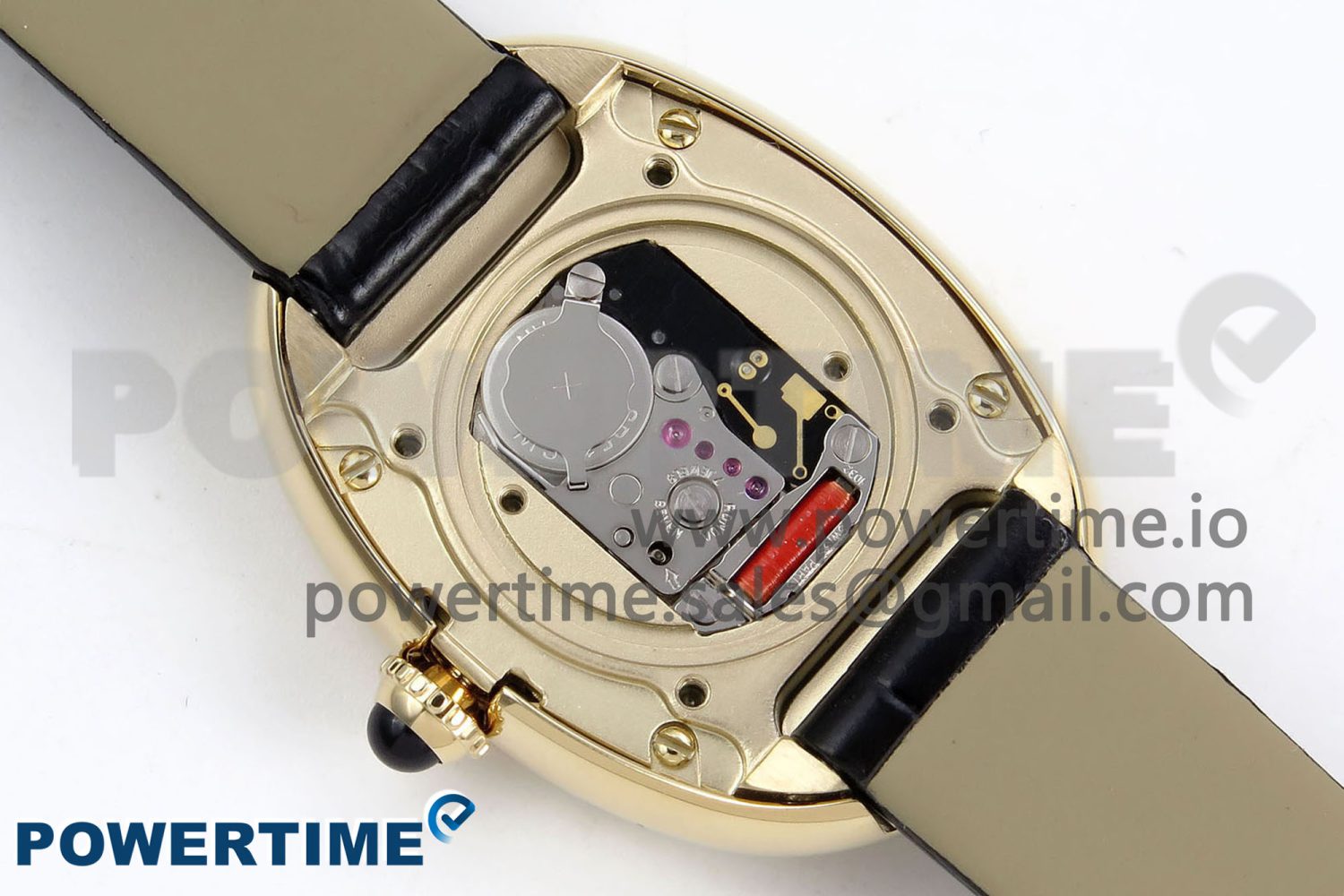 Baignoire De Cartier YG DRF 1:1 Best Edition Silver Dial on Black Leather Strap Swiss Quartz - Image 9