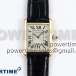 Tank Must Large YG 33.7mm DRF 1:1 Best Edition YG Dial on Black Leather Strap Swiss Quartz