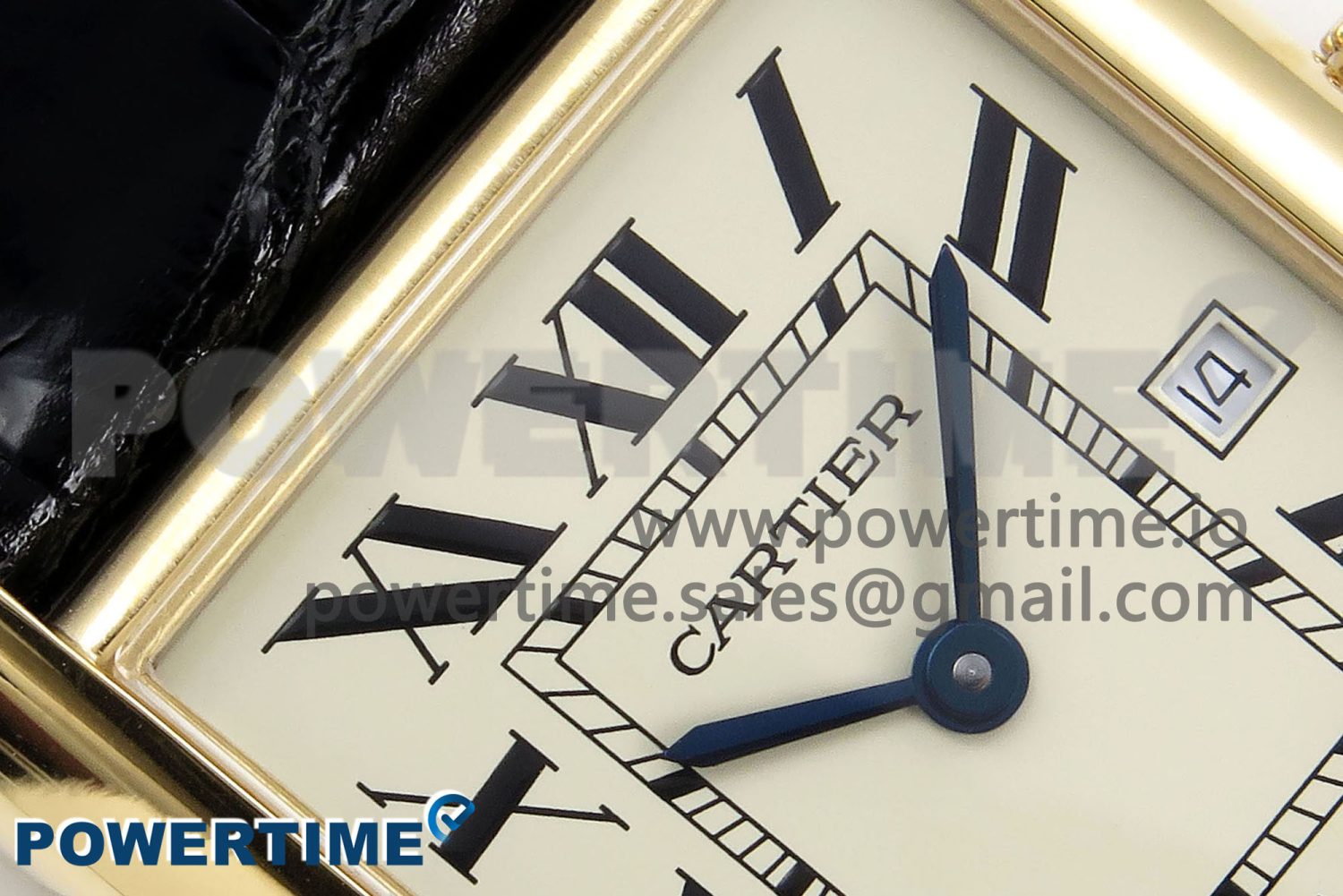 Tank Must Large YG 33.7mm DRF 1:1 Best Edition YG Dial on Black Leather Strap Swiss Quartz - Image 4