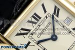 Tank Must Large YG 33.7mm DRF 1:1 Best Edition YG Dial on Black Leather Strap Swiss Quartz - Image 4