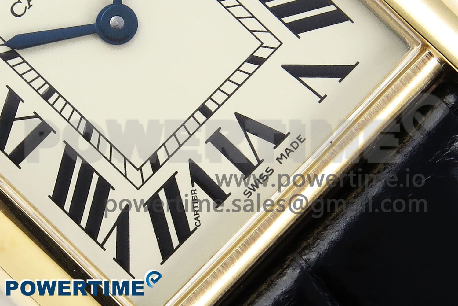 Tank Must Large YG 33.7mm DRF 1:1 Best Edition YG Dial on Black Leather Strap Swiss Quartz - Image 5