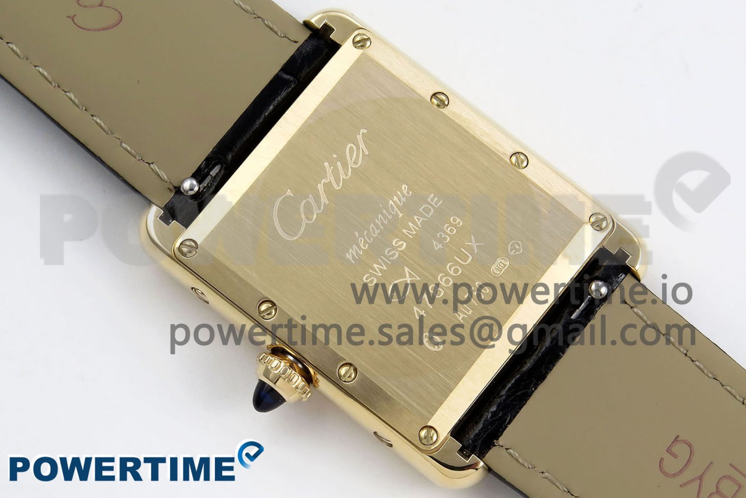 Tank Louis Cartier Large YG 33.7mm DRF 1:1 Best Edition Black Dial on Black Leather Strap Swiss Quartz - Image 4