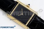 Tank Louis Cartier Large YG 33.7mm DRF 1:1 Best Edition Black Dial on Black Leather Strap Swiss Quartz - Image 10