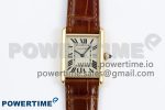 Tank Must Small YG 29mm DRF 1:1 Best Edition YG Dial on Brown Leather Strap Swiss Quartz