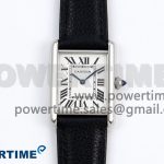 Tank Must Large SS 33.7mm DRF 1:1 Best Edition White Dial on Black Leather Strap Swiss Quartz