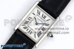Tank Must Large SS 33.7mm DRF 1:1 Best Edition White Dial on Black Leather Strap Swiss Quartz - Image 2