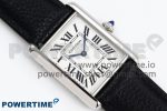 Tank Must Large SS 33.7mm DRF 1:1 Best Edition White Dial on Black Leather Strap Swiss Quartz - Image 3