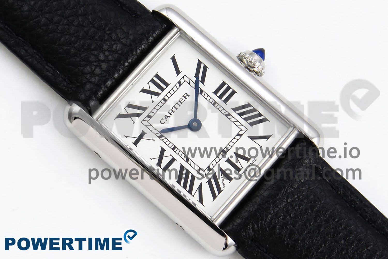 Tank Must Small SS 29mm DRF 1:1 Best Edition White Dial on Black Leather Strap Swiss Quartz - Image 3
