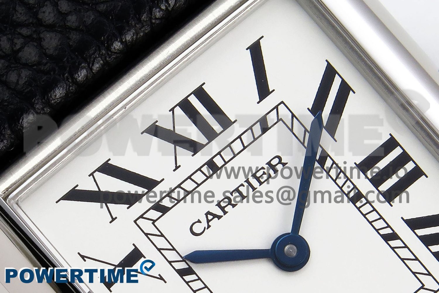 Tank Must Large SS 33.7mm DRF 1:1 Best Edition White Dial on Black Leather Strap Swiss Quartz - Image 4