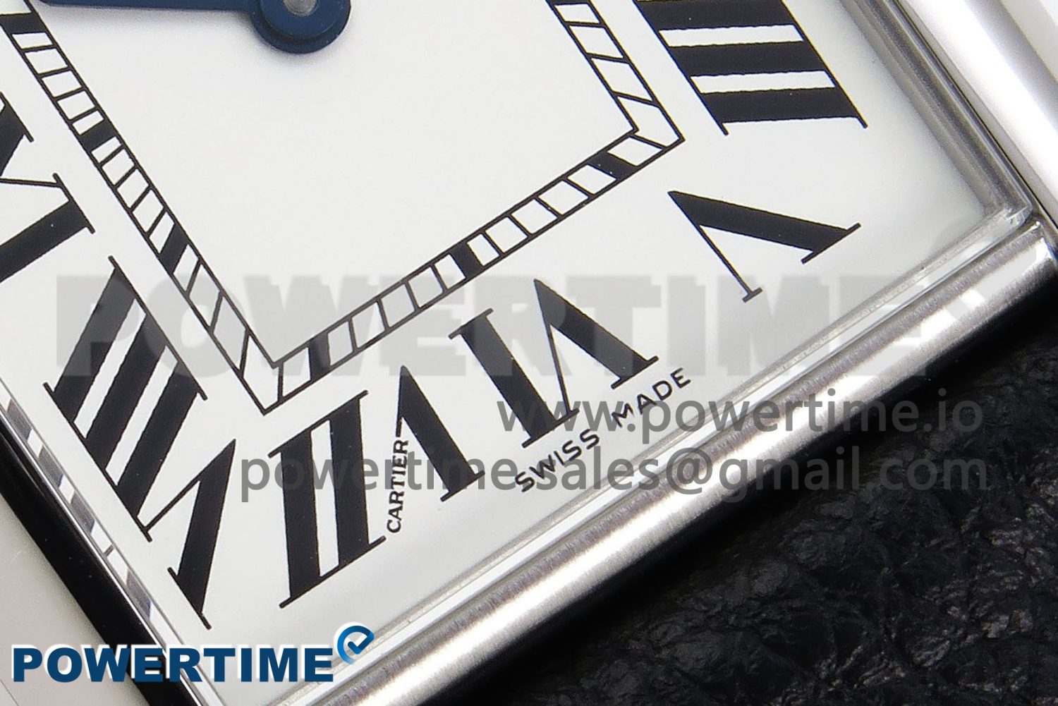 Tank Must Large SS 33.7mm DRF 1:1 Best Edition White Dial on Black Leather Strap Swiss Quartz - Image 5
