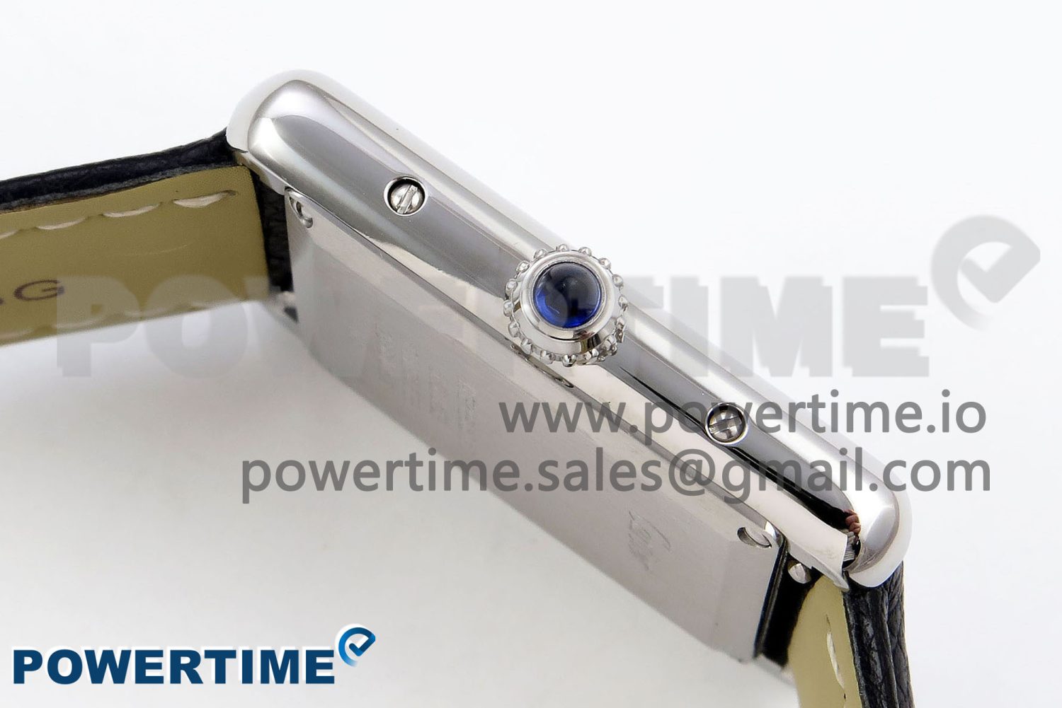 Tank Must Large SS 33.7mm DRF 1:1 Best Edition White Dial on Black Leather Strap Swiss Quartz - Image 6