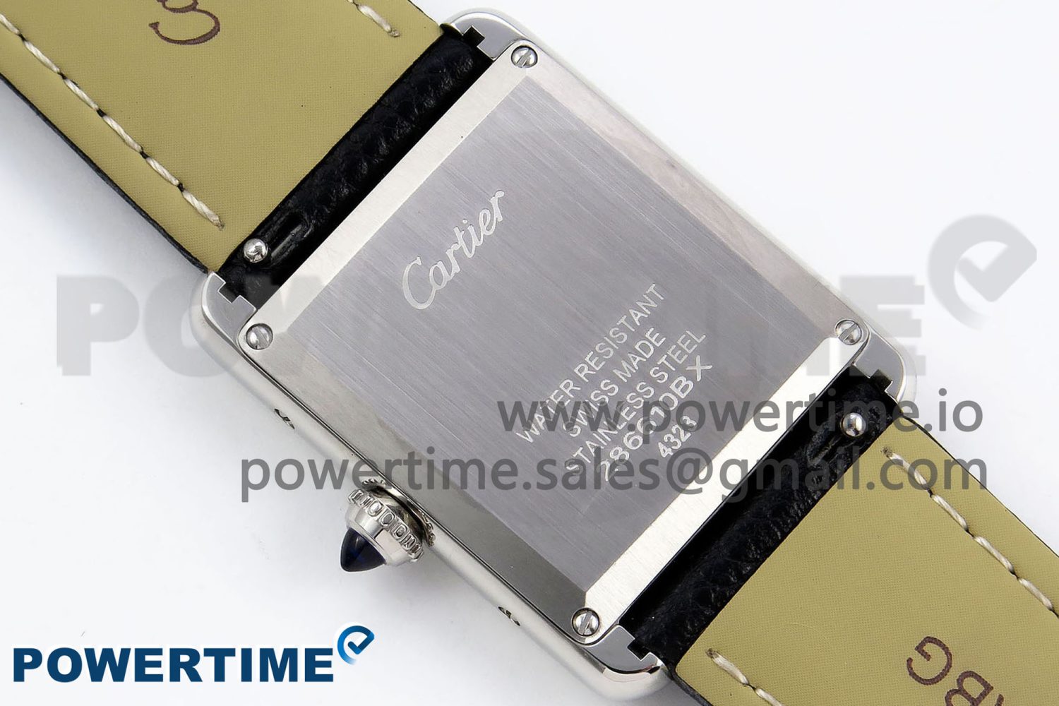 Tank Must Large SS 33.7mm DRF 1:1 Best Edition White Dial on Black Leather Strap Swiss Quartz - Image 8