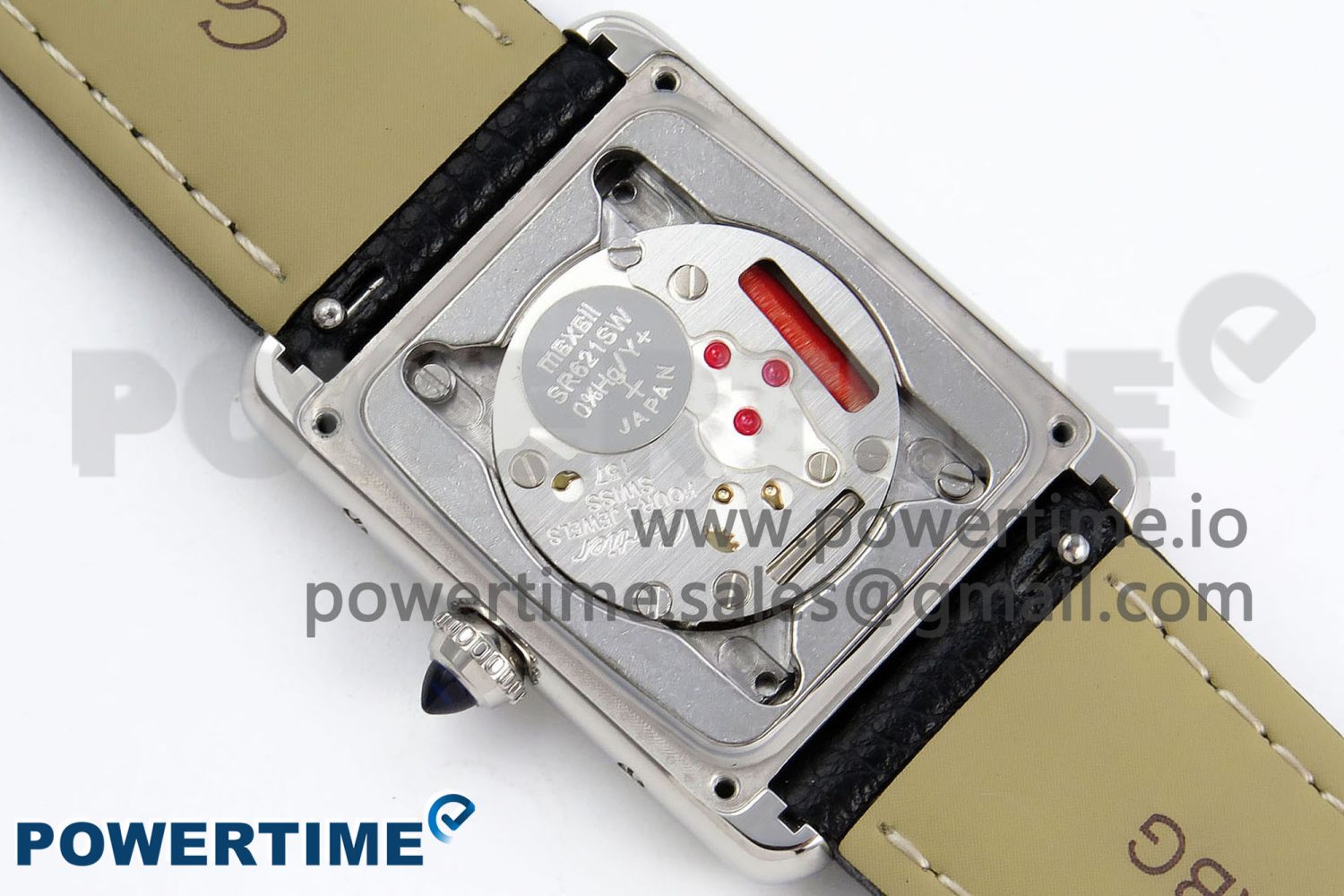 Tank Must Large SS 33.7mm DRF 1:1 Best Edition White Dial on Black Leather Strap Swiss Quartz - Image 9