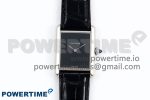 Tank Must Large SS 33.7mm DRF 1:1 Best Edition Black Dial on Black Leather Strap Swiss Quartz