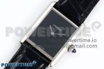 Tank Must Large SS 33.7mm DRF 1:1 Best Edition Black Dial on Black Leather Strap Swiss Quartz - Image 2