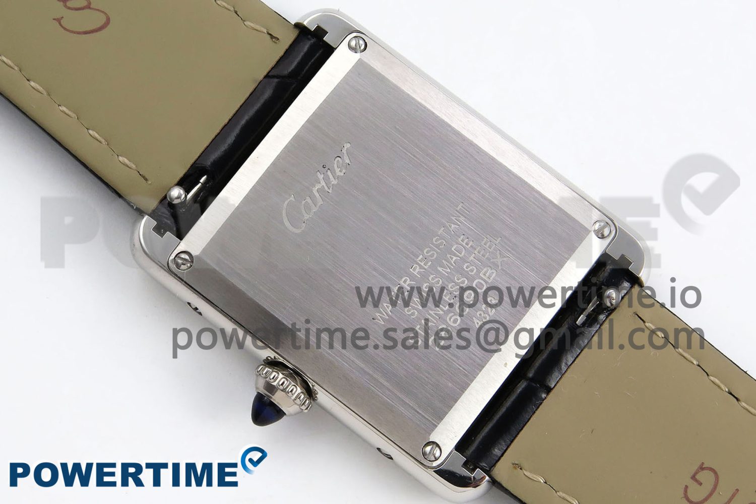 Tank Must Large SS 33.7mm DRF 1:1 Best Edition Black Dial on Black Leather Strap Swiss Quartz - Image 8