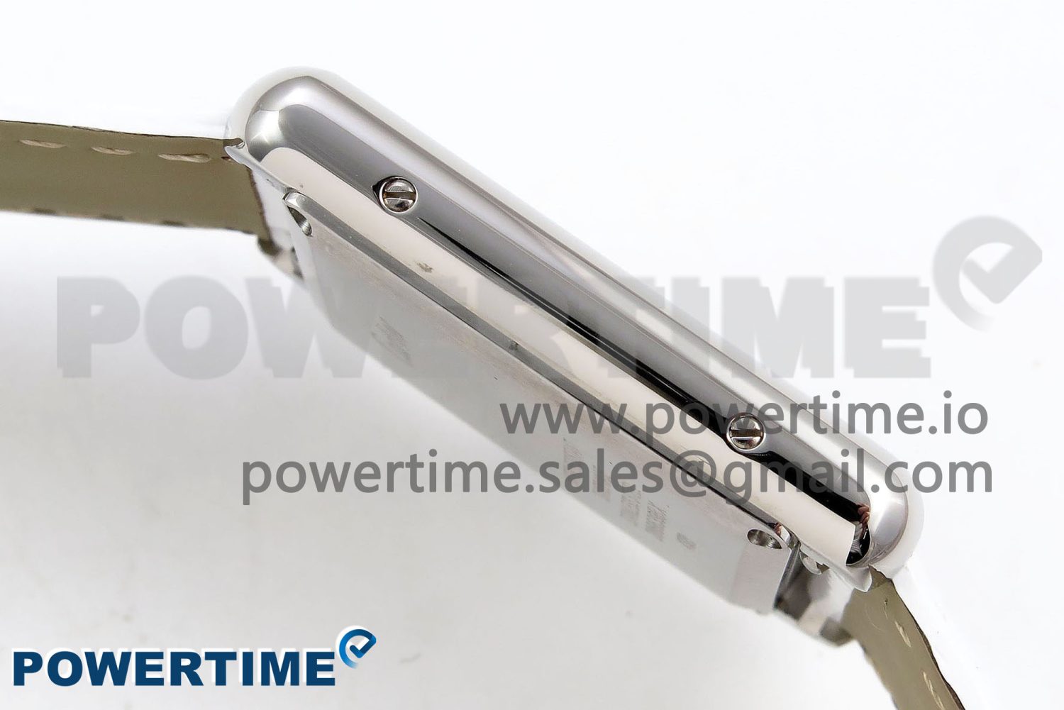 Tank Must Large SS 33.7mm DRF 1:1 Best Edition White Dial on White Leather Strap Swiss Quartz - Image 7