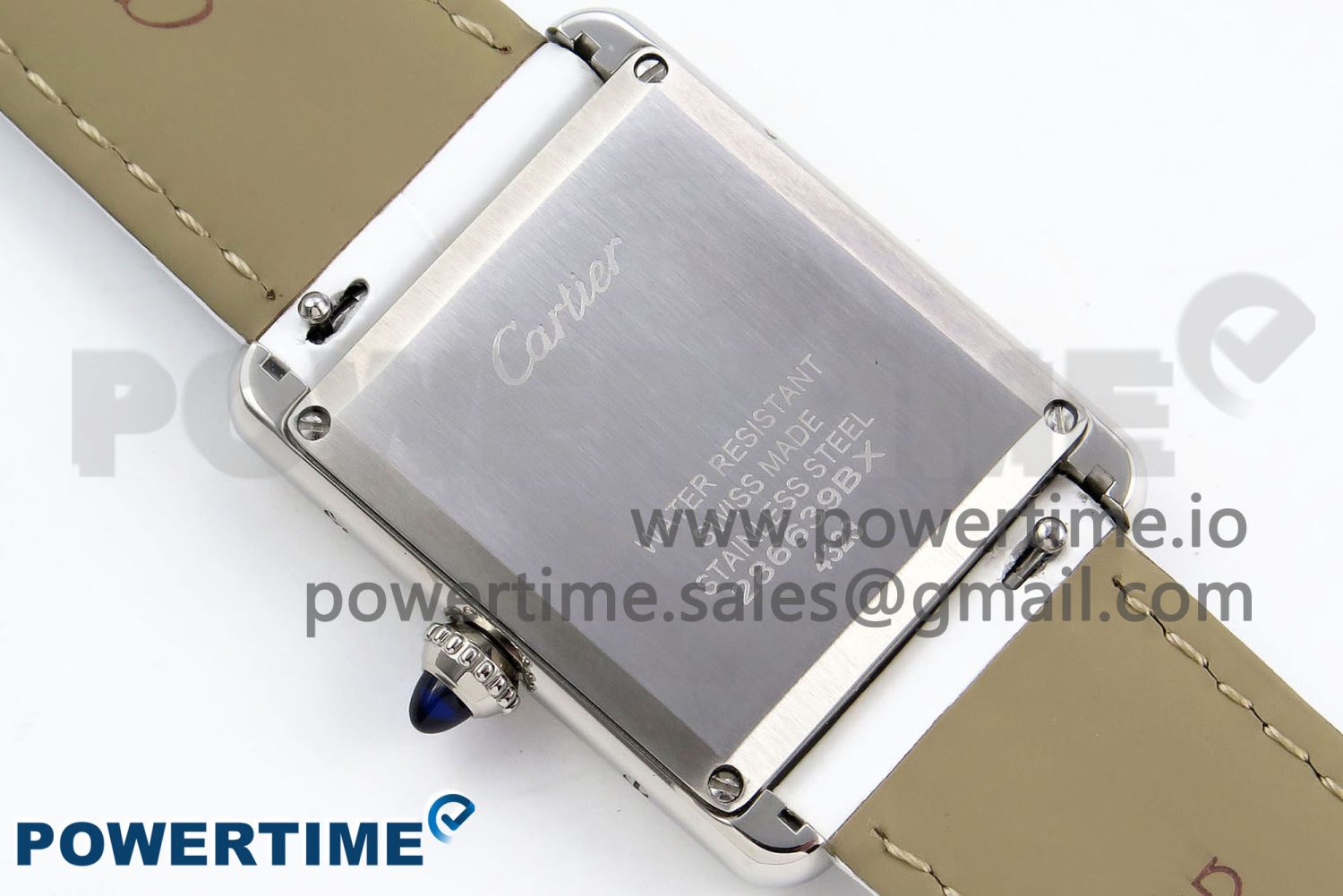 Tank Must Large SS 33.7mm DRF 1:1 Best Edition White Dial on White Leather Strap Swiss Quartz - Image 8