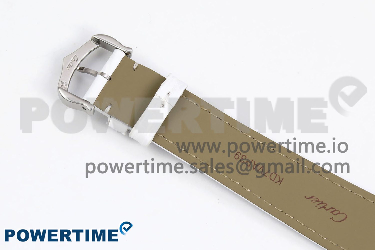Tank Must Large SS 33.7mm DRF 1:1 Best Edition White Dial on White Leather Strap Swiss Quartz - Image 10