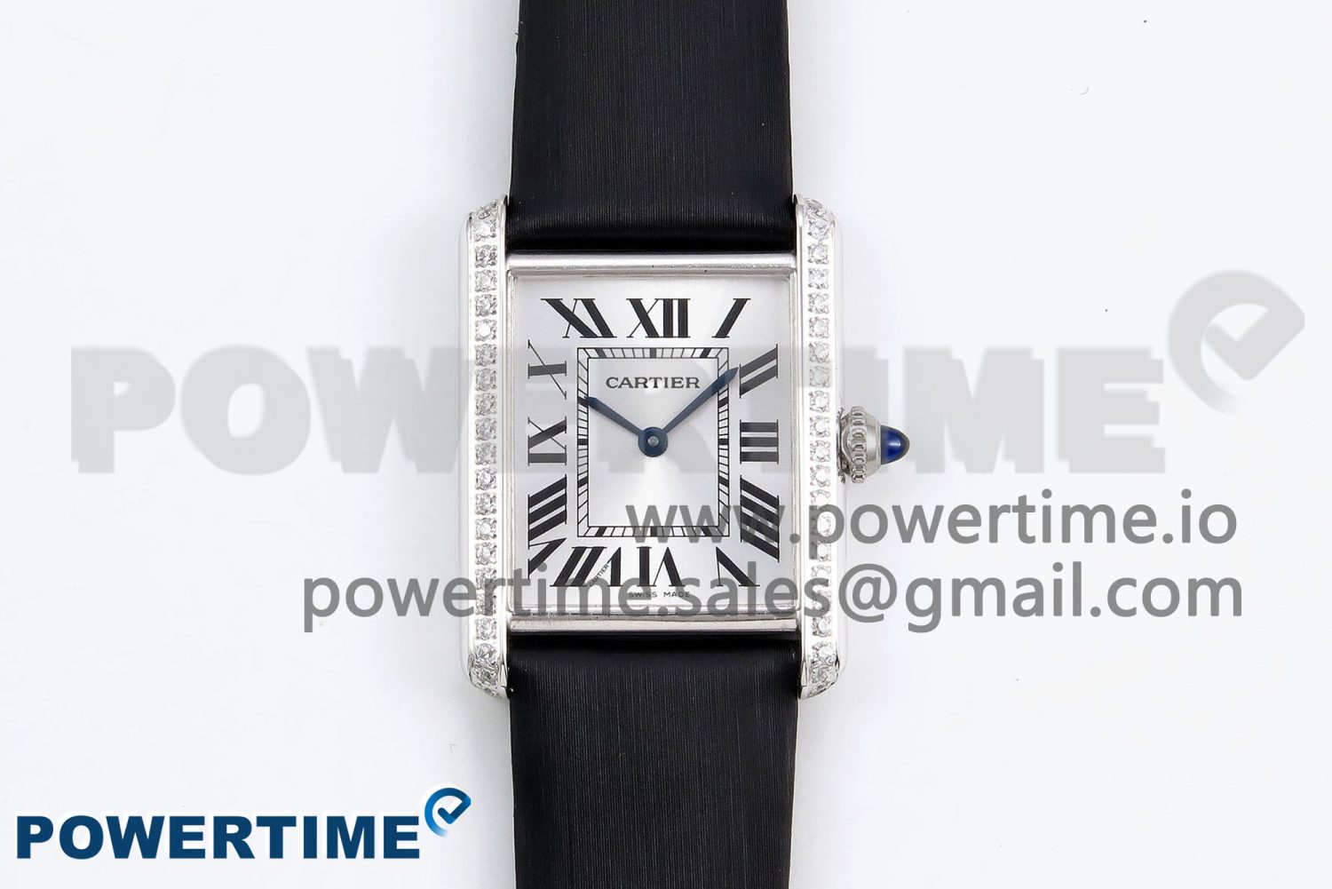 Tank Must Large SS 33.7mm DRF 1:1 Best Edition White Dial on Black Leather Strap Swiss Quartz - Image 1
