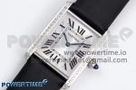Tank Must Large SS 33.7mm DRF 1:1 Best Edition White Dial on Black Leather Strap Swiss Quartz - Image 2