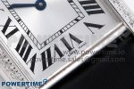 Tank Must Large SS 33.7mm DRF 1:1 Best Edition White Dial on Black Leather Strap Swiss Quartz - Image 5
