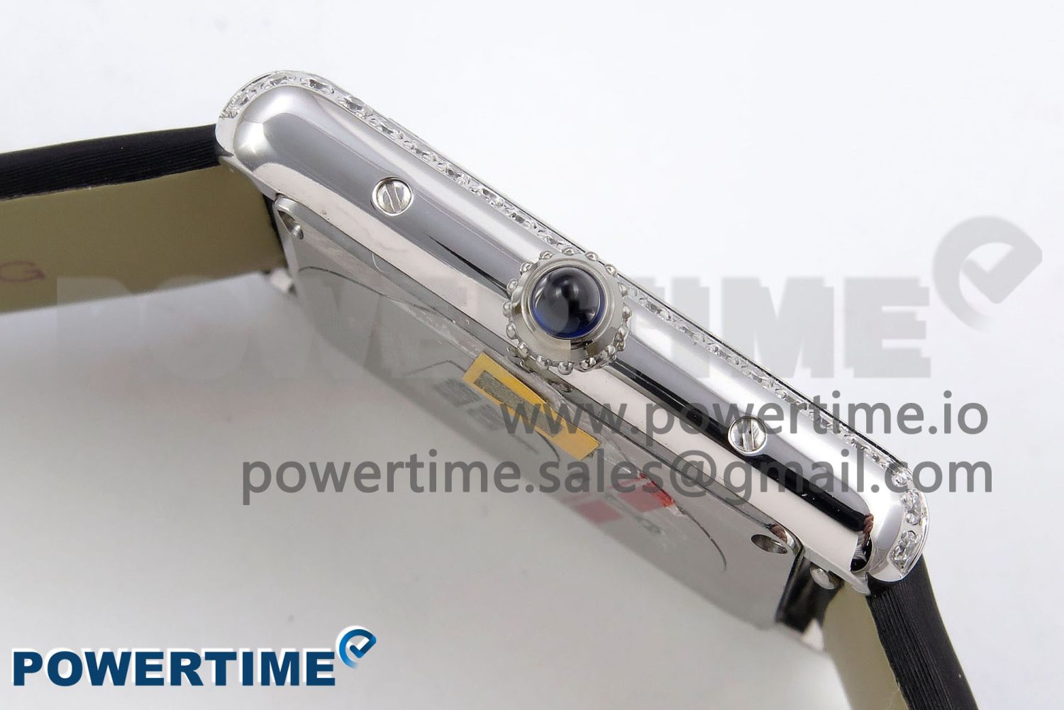 Tank Must Large SS 33.7mm DRF 1:1 Best Edition White Dial on Black Leather Strap Swiss Quartz - Image 6