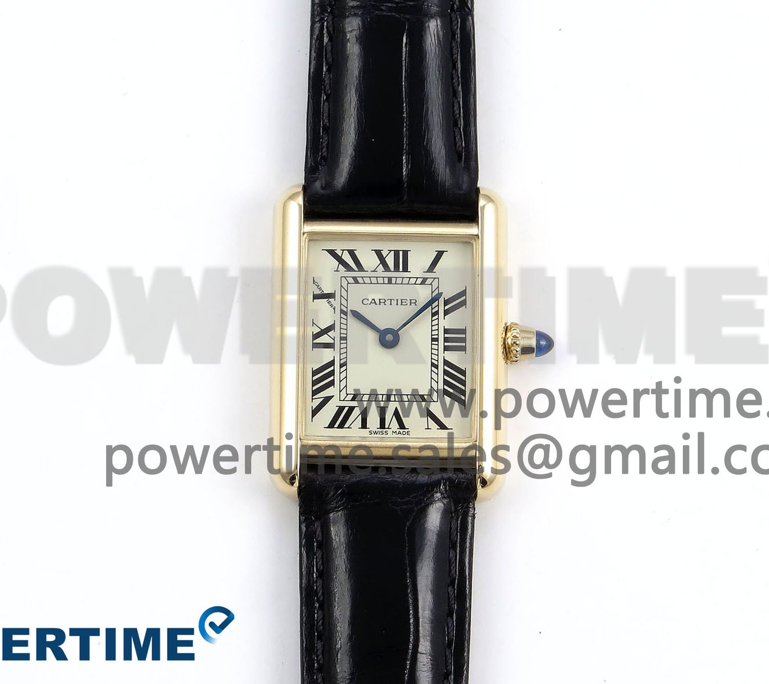 Tank Must Small YG 29mm DRF 1:1 Best Edition YG Dial on Black Leather Strap Swiss Quartz
