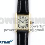 Tank Must Small YG 29mm DRF 1:1 Best Edition YG Dial on Black Leather Strap Swiss Quartz