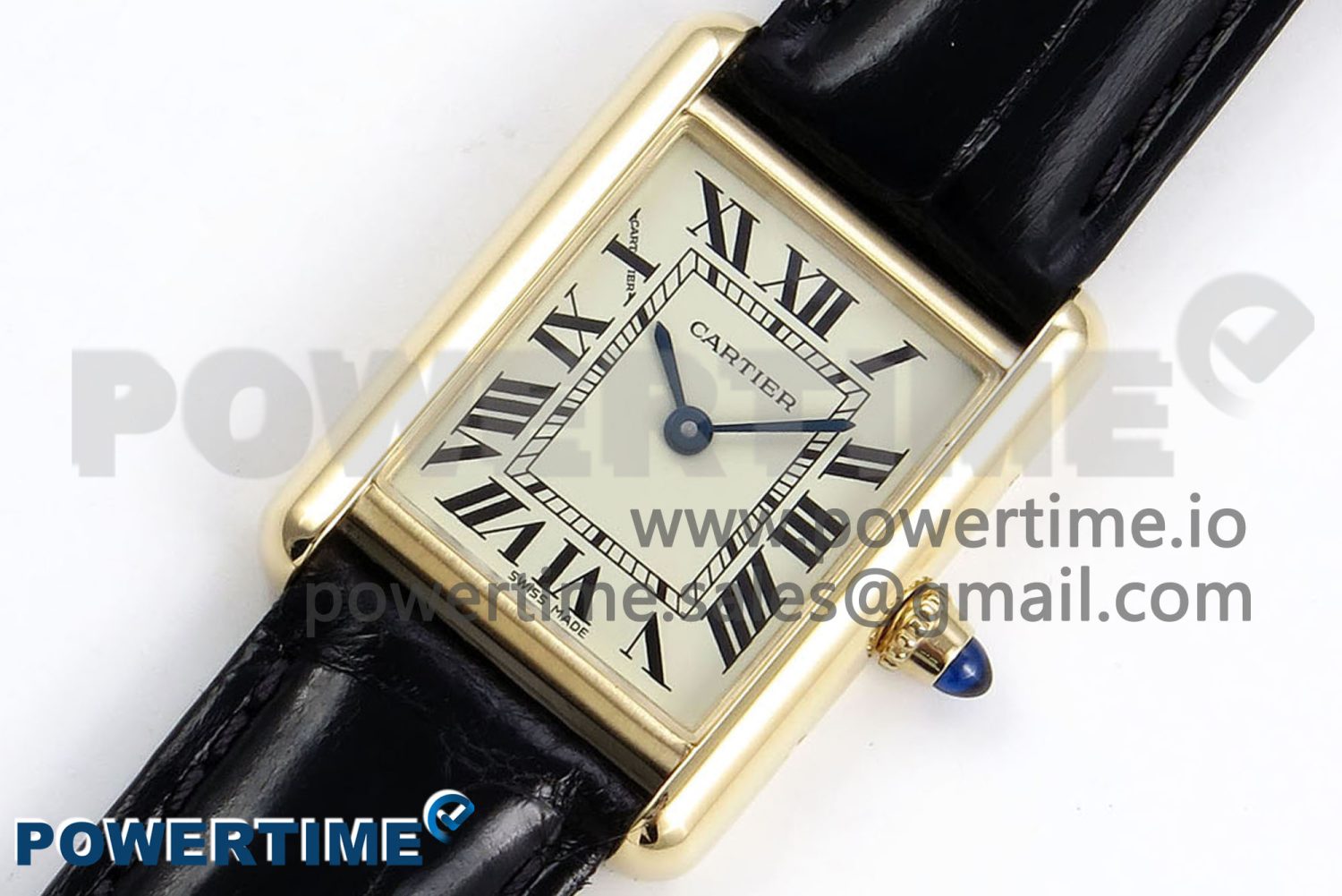 Tank Must Small YG 29mm DRF 1:1 Best Edition YG Dial on Black Leather Strap Swiss Quartz - Image 2