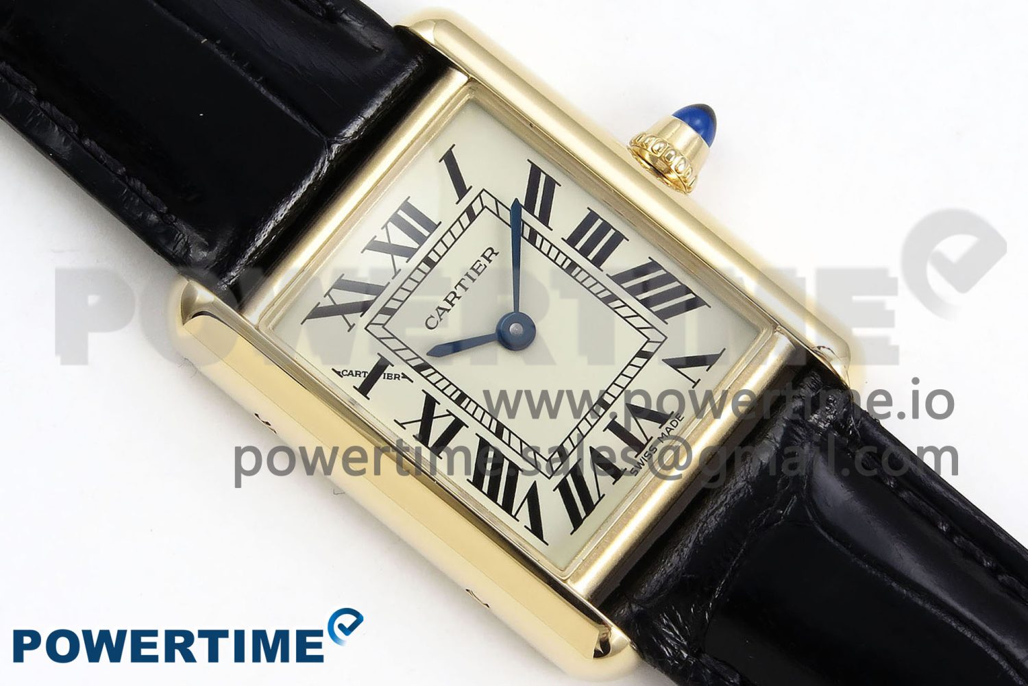 Tank Must Small YG 29mm DRF 1:1 Best Edition YG Dial on Black Leather Strap Swiss Quartz - Image 3