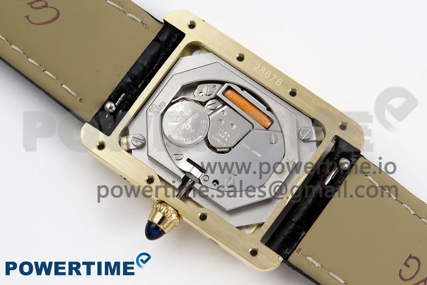 Tank Must Small YG 29mm DRF 1:1 Best Edition YG Dial on Black Leather Strap Swiss Quartz - Image 11