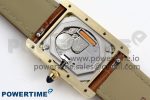 Tank Must Large YG 33.7mm DRF 1:1 Best Edition YG Dial on Brown Leather Strap Swiss Quartz - Image 2