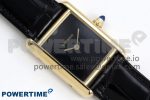 Tank Louis Cartier Small YG 29mm DRF 1:1 Best Edition Black Dial on Black Leather Strap Swiss Quartz - Image 3