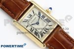 Tank Must Large YG 33.7mm DRF 1:1 Best Edition YG Dial on Brown Leather Strap Swiss Quartz - Image 4