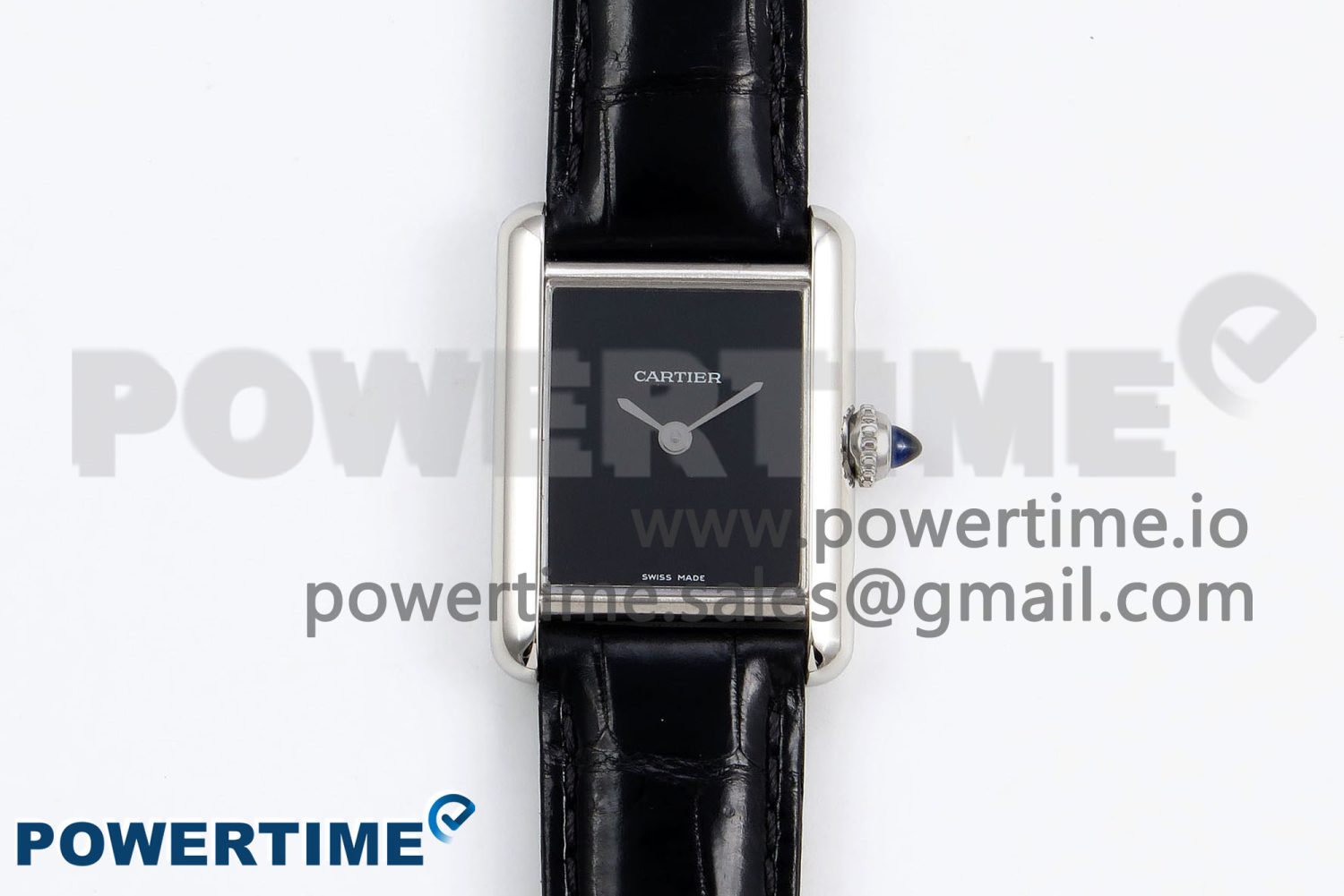 Tank Must Small SS 29mm DRF 1:1 Best Edition Black Dial on Black Leather Strap Swiss Quartz - Image 1