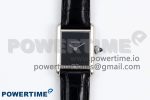 Tank Must Small SS 29mm DRF 1:1 Best Edition Black Dial on Black Leather Strap Swiss Quartz