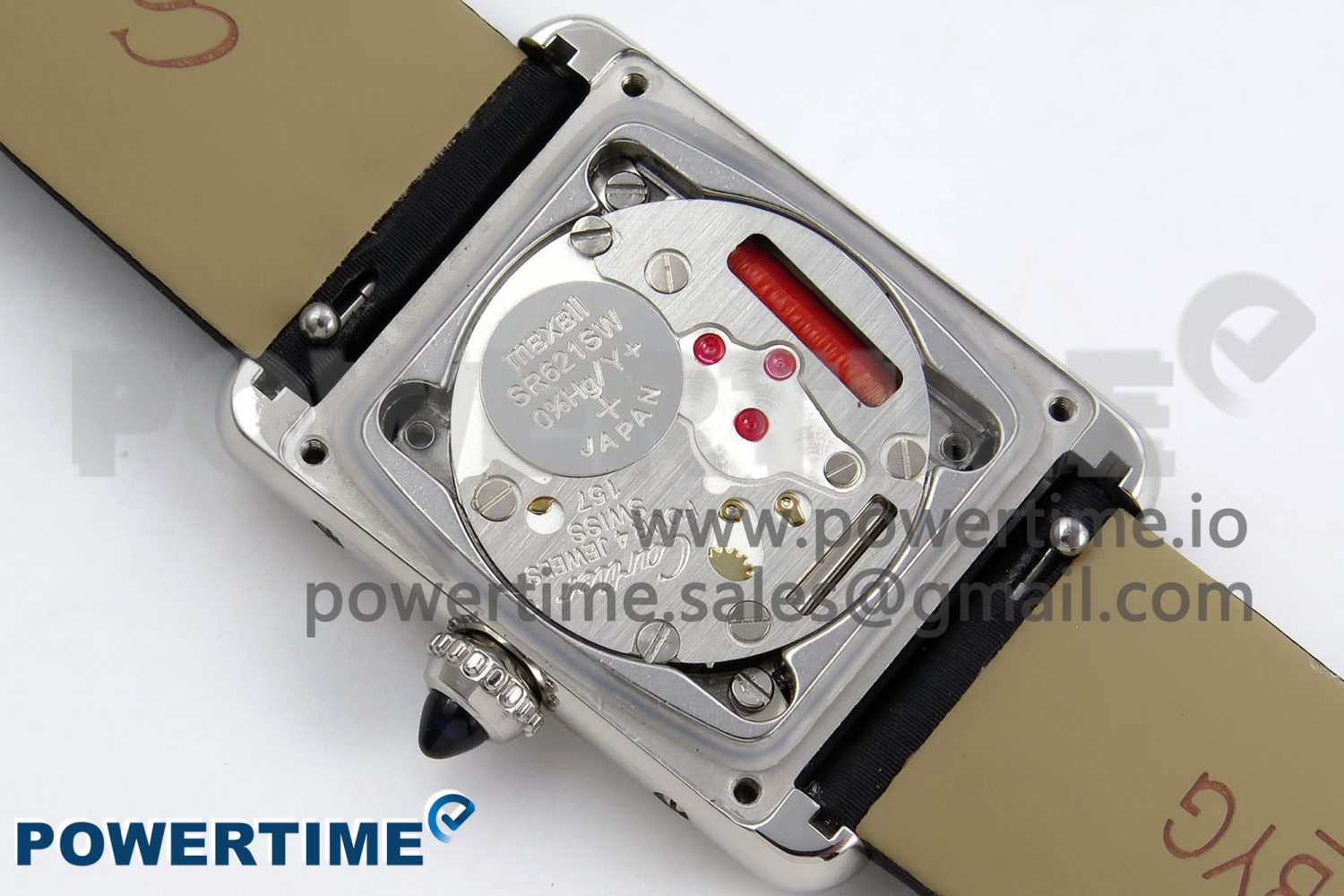 Tank Must Small SS 29mm DRF 1:1 Best Edition White Dial Diamonds Bezel on Black Calfskin Strap Swiss Quartz - Image 14