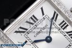 Tank Must Small SS 29mm DRF 1:1 Best Edition White Dial Diamonds Bezel on Black Calfskin Strap Swiss Quartz - Image 4