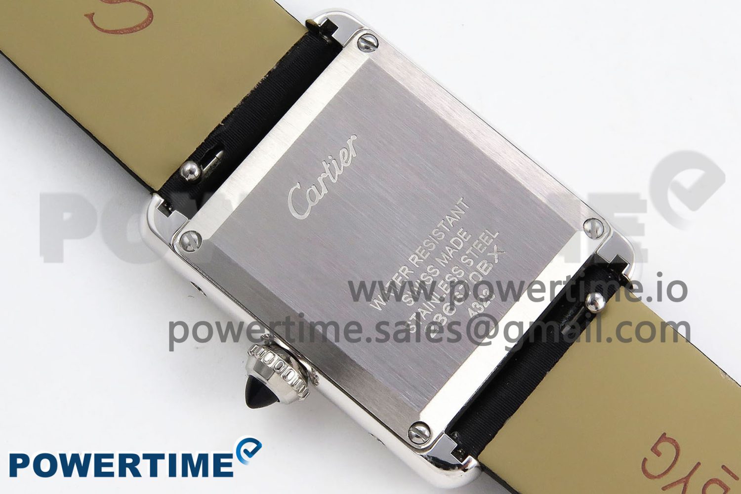 Tank Must Small SS 29mm DRF 1:1 Best Edition White Dial Diamonds Bezel on Black Calfskin Strap Swiss Quartz - Image 8