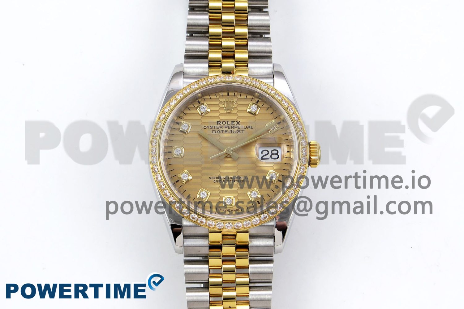 DateJust 36 SS 126283rbr VSF 1:1 Best Edition 904L Steel YG Textured Diamonds Dial on Jubilee Bracelet VS3235 - Image 1