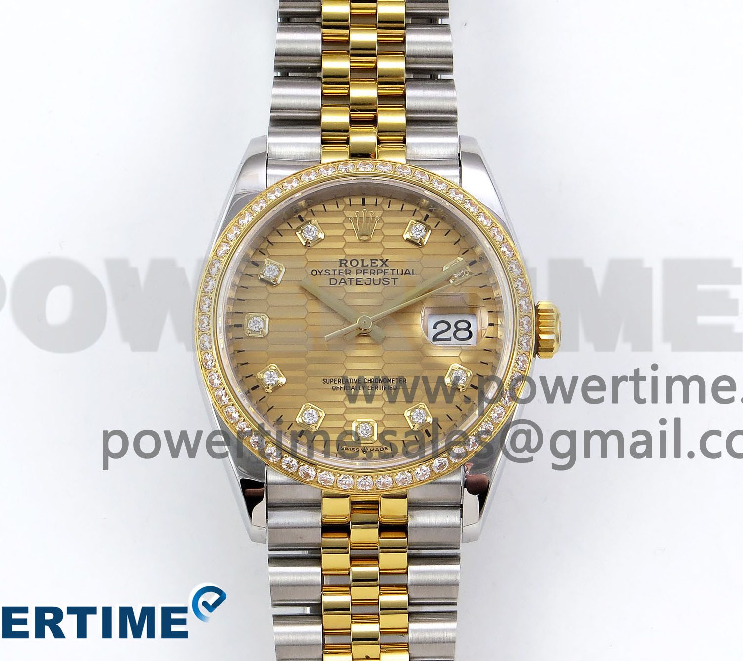 DateJust 36 SS 126283rbr VSF 1:1 Best Edition 904L Steel YG Textured Diamonds Dial on Jubilee Bracelet VS3235